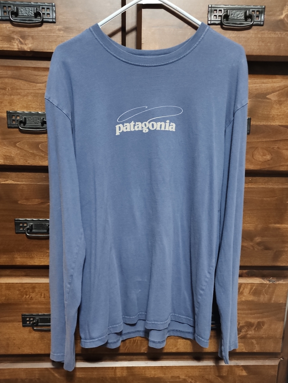 Patagonia Blue Long Sleeve Logo Tee